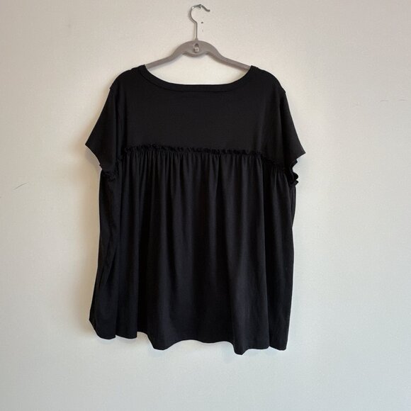 Three Bird Nest Oversized Sunday Morning Babydoll Top in Black - Picture 3 of 3